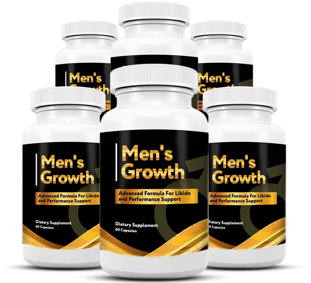Men’s Growth natural male supplement boosting testosterone, energy, stamina, and sexual performance with herbal ingredients for men’s vitality and wellness.